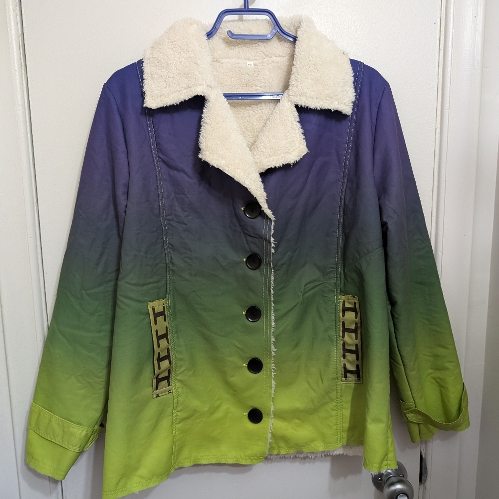 NWOT Ombre fleece lined light coat